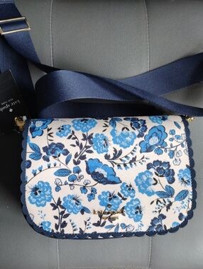 kate spade Blue and White Floral Crossbody